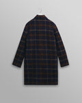 wax london men's Stan - Navy Check Wool Car Coat
