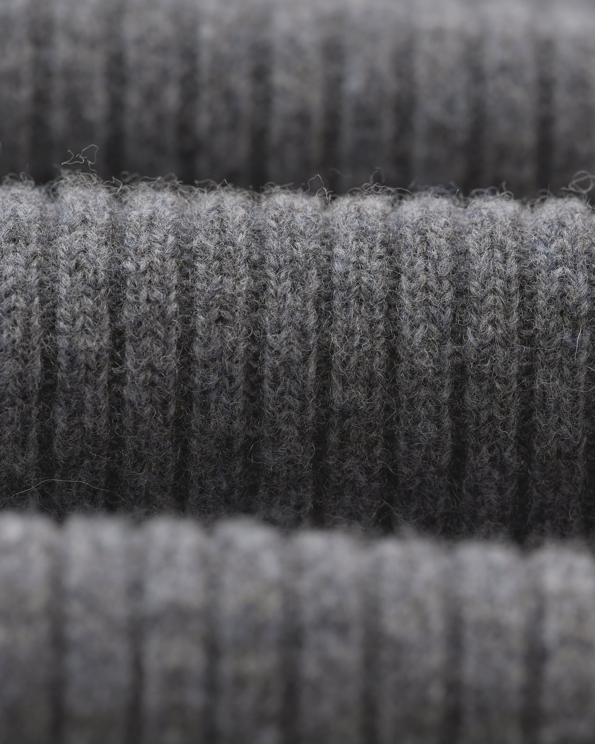 wax london men's Stanley - Grey Rib-Knit Wool Jumper