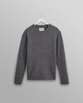 wax london men's Stanley - Grey Rib-Knit Wool Jumper