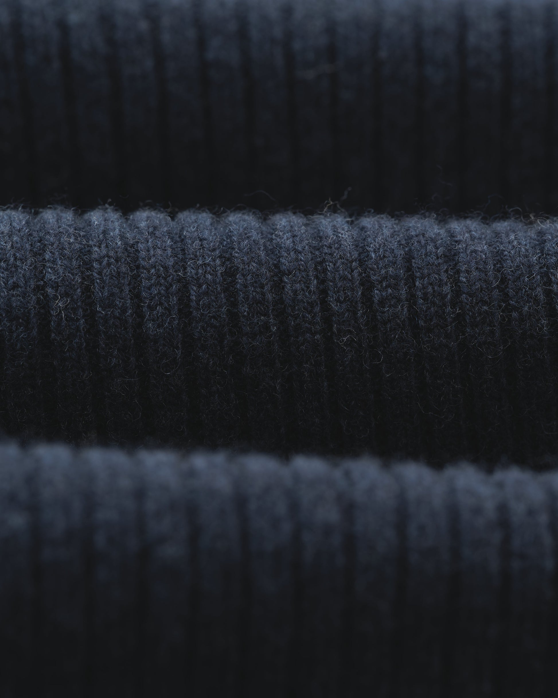 wax london men's Stanley - Navy Rib-Knit Wool Jumper