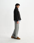 wax london men's Tate - Black And Brown Paisley Jacquard Fleece Jacket