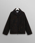 wax london men's Tate - Black And Brown Paisley Jacquard Fleece Jacket