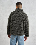 wax london men's Tate - Charcoal Ornate Jacquard Fleece Jacket