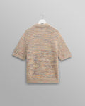 wax london men's Tellaro - Multicolour Twist Knitted Cotton Polo Shirt