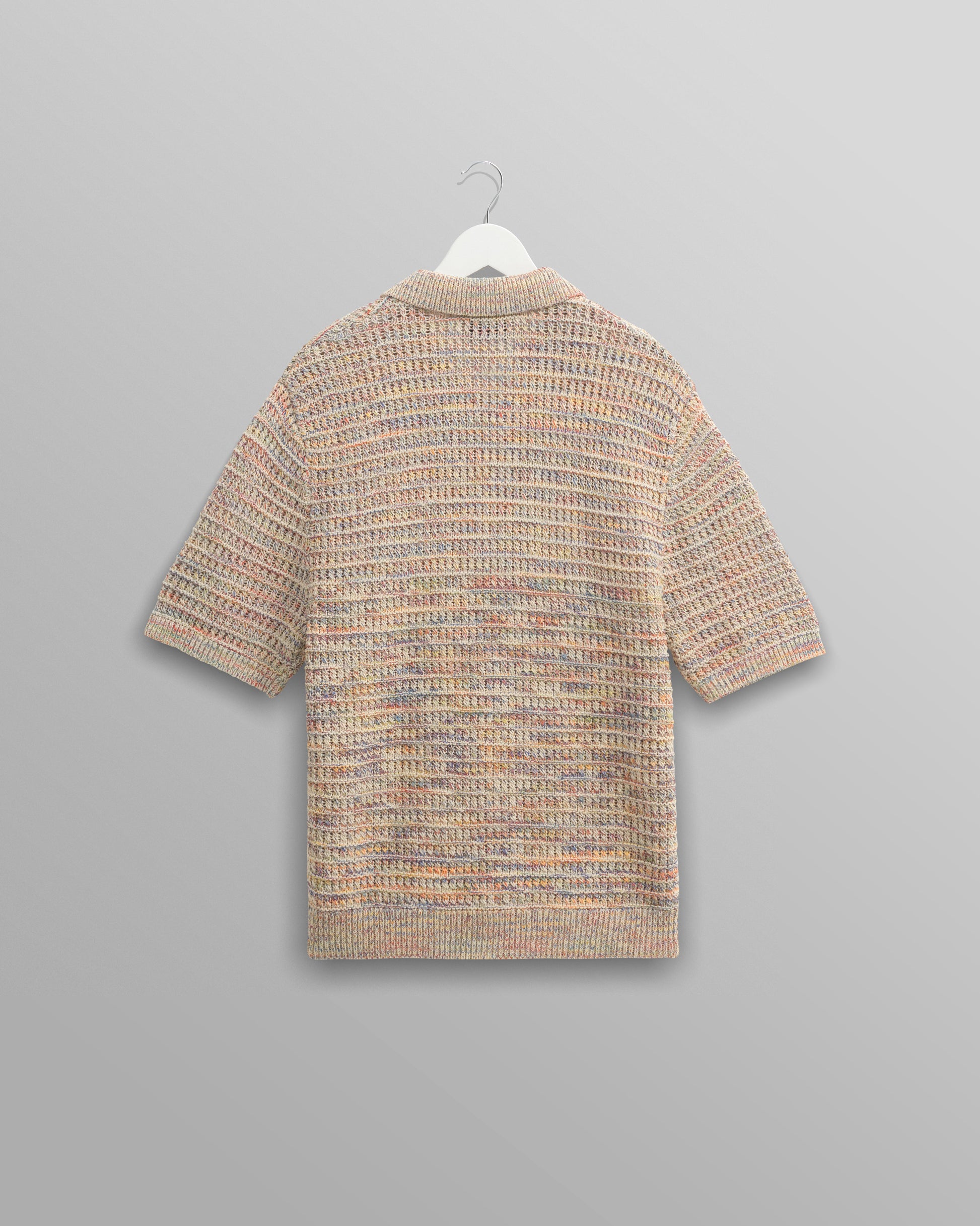 wax london men's Tellaro - Multicolour Twist Knitted Cotton Polo Shirt