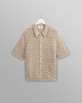 wax london men's Tellaro - Multicolour Twist Knitted Cotton Polo Shirt