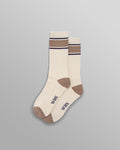 wax london men's Thorpe - Ecru And Beige Running Stripe Sports Sock
