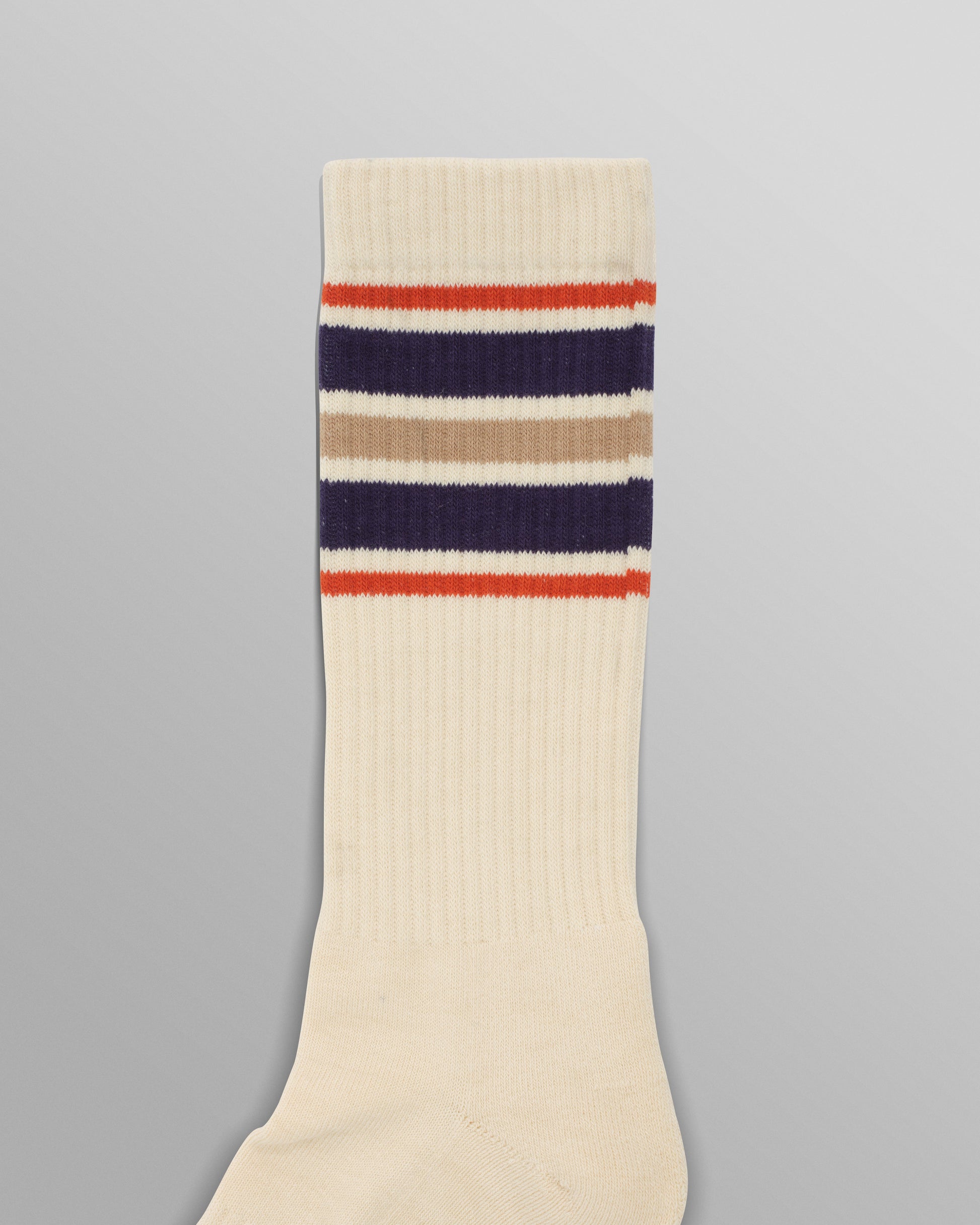 wax london men's Thorpe - Ecru And Navy Branded Stripe Socks