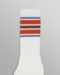 wax london men's Thorpe - White And Orange Branded Stripe Socks