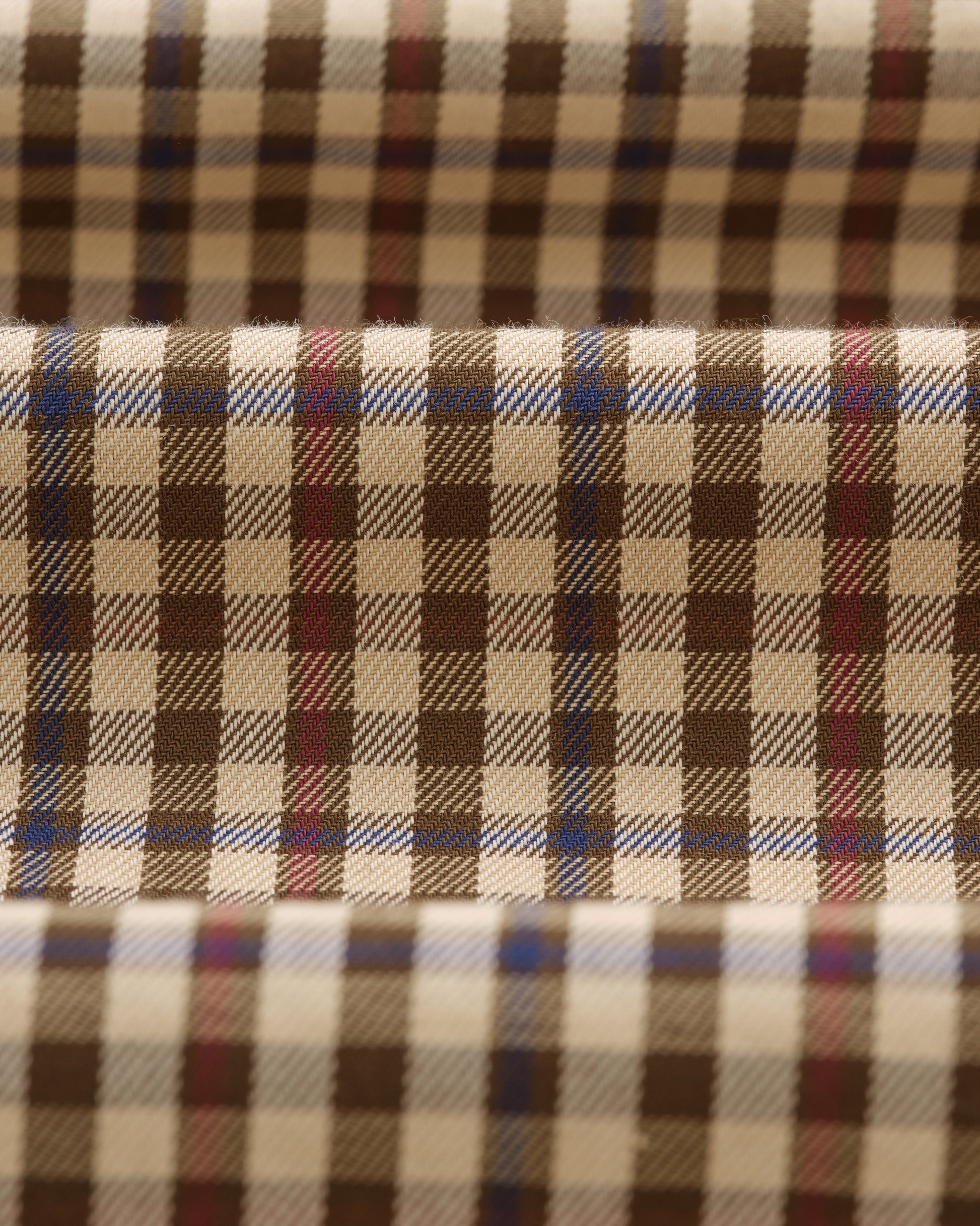 wax london men's Trin - Beige Check Cotton Shirt