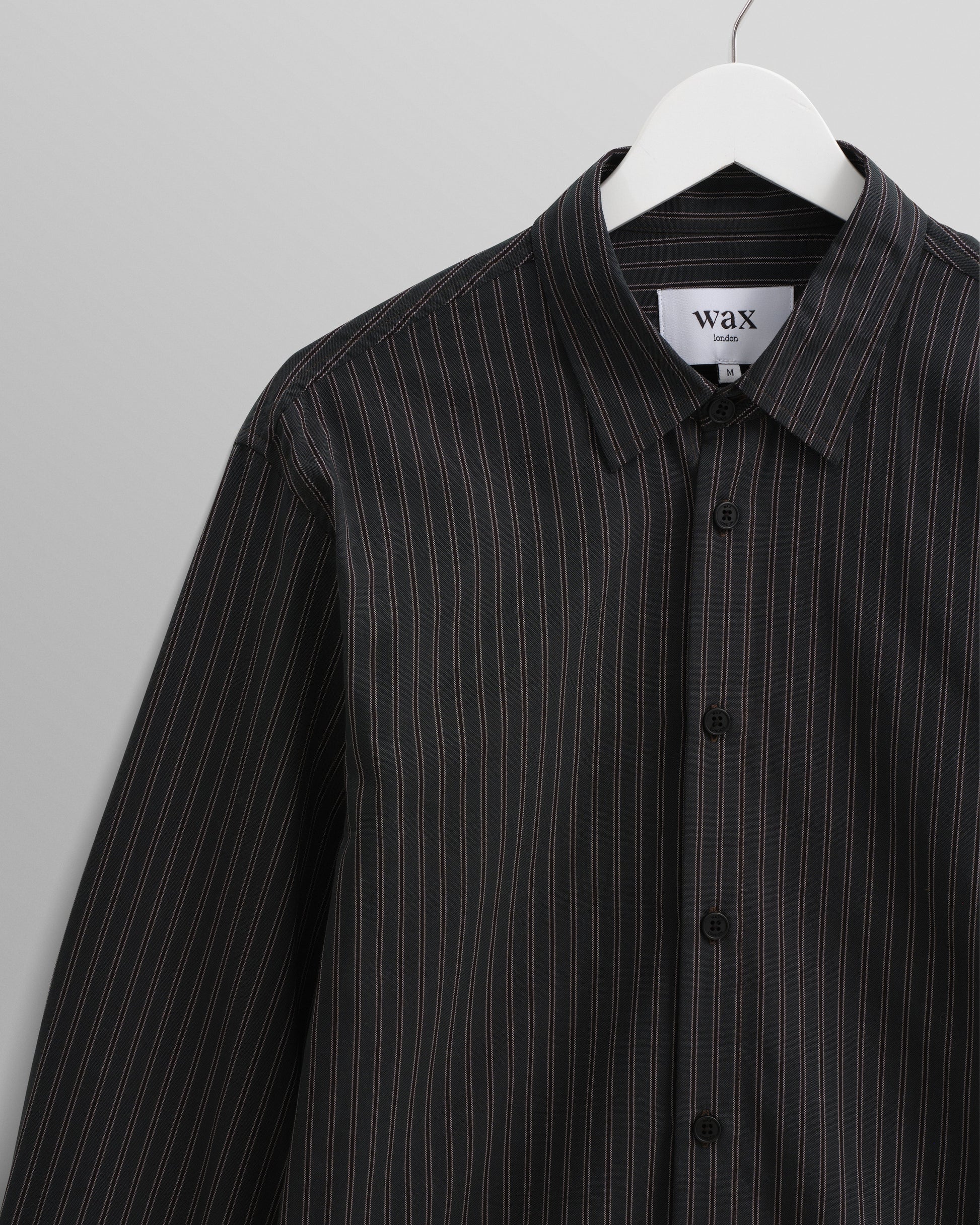 wax london men's Trin - Green Striped Cotton Shirt