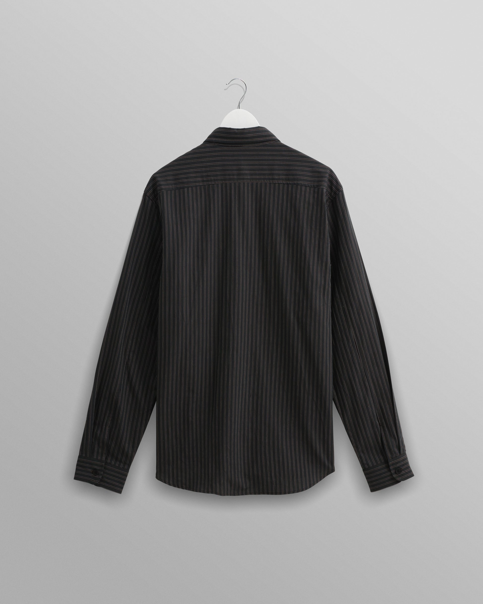 wax london men's Trin - Green Striped Cotton Shirt