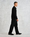 wax london men's Tristan - Black Cable Stitch Knitted Shirt