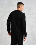 wax london men's Tristan - Black Cable Stitch Knitted Shirt