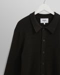wax london men's Tristan - Black Cable Stitch Knitted Shirt