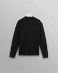 wax london men's Tristan - Black Cable Stitch Knitted Shirt