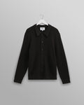 wax london men's Tristan - Black Cable Stitch Knitted Shirt