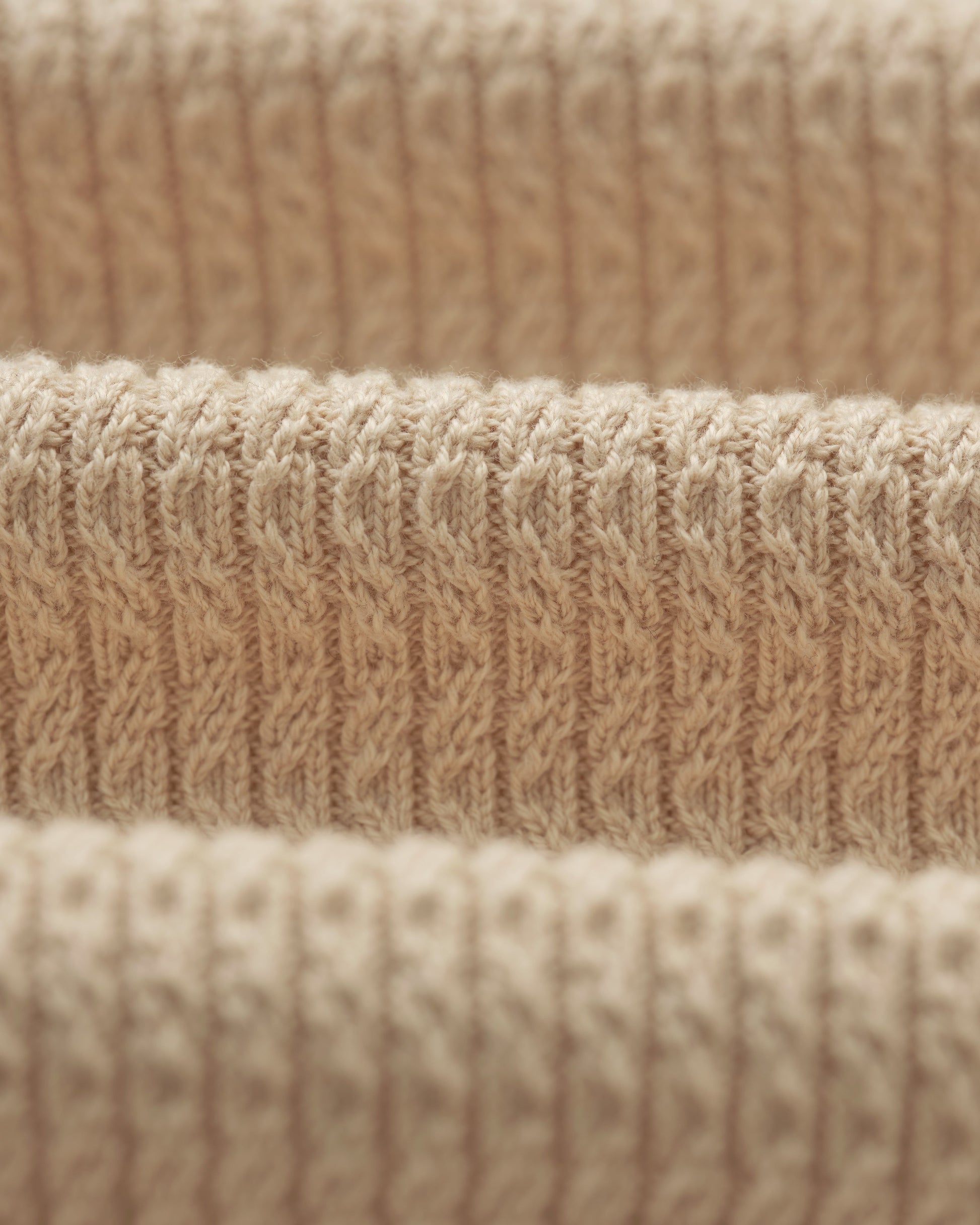 wax london men's Tristan - Sand Cable Stitch Knitted Shirt