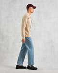 wax london men's Tristan - Sand Cable Stitch Knitted Shirt
