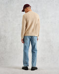 wax london men's Tristan - Sand Cable Stitch Knitted Shirt