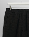 wax london men's Tyne - Black Floral Diamond Cotton Trousers