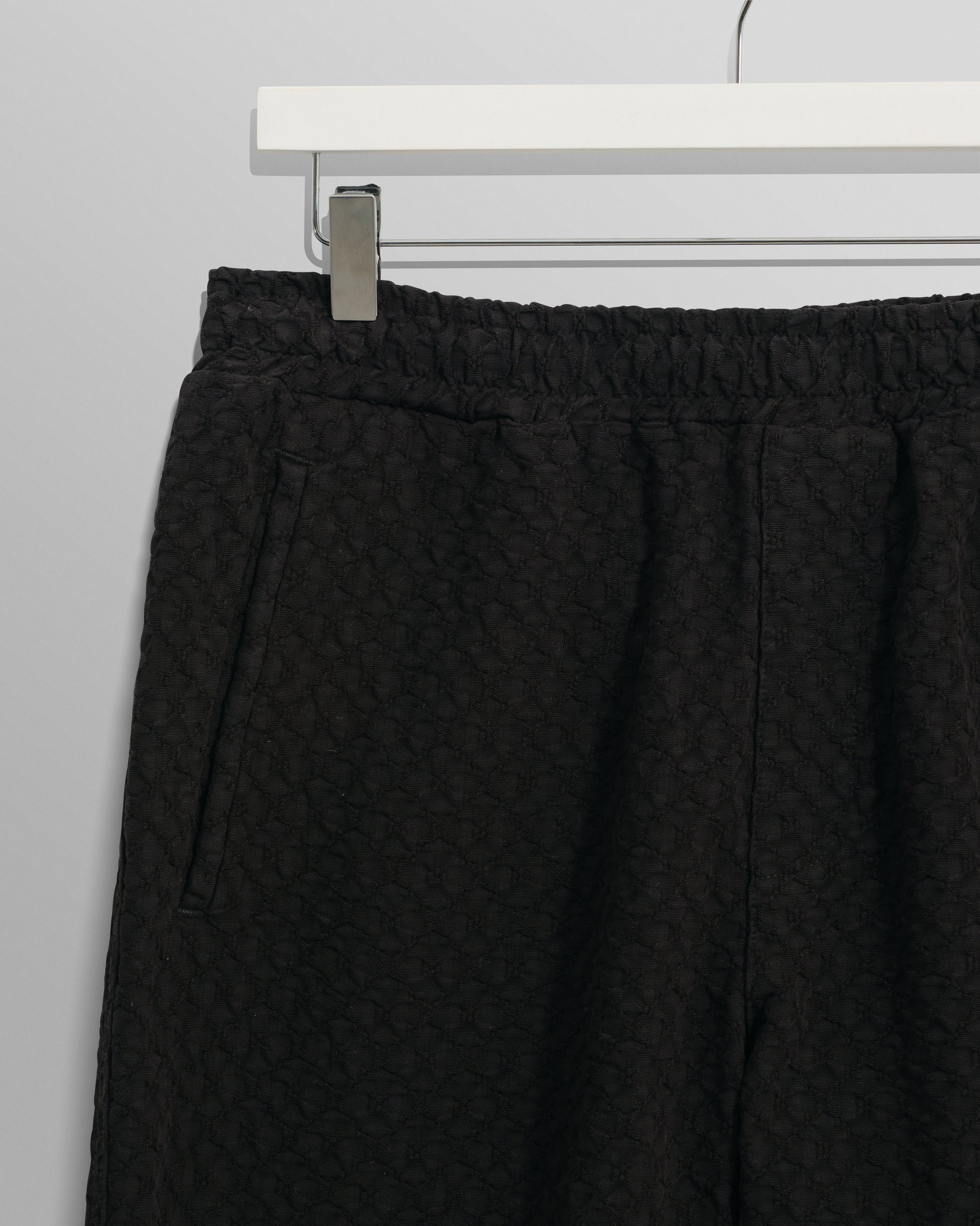 wax london men's Tyne - Black Floral Diamond Cotton Trousers