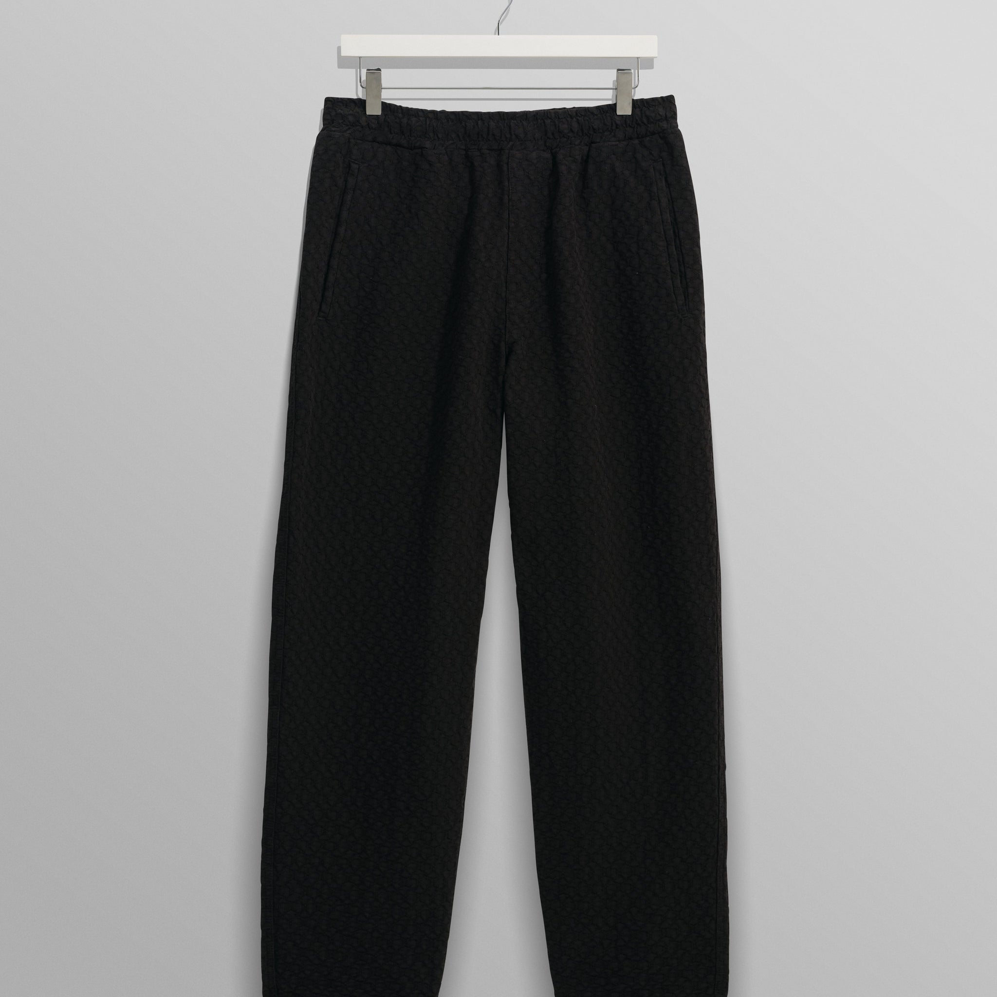 wax london men's Tyne - Black Floral Diamond Cotton Trousers