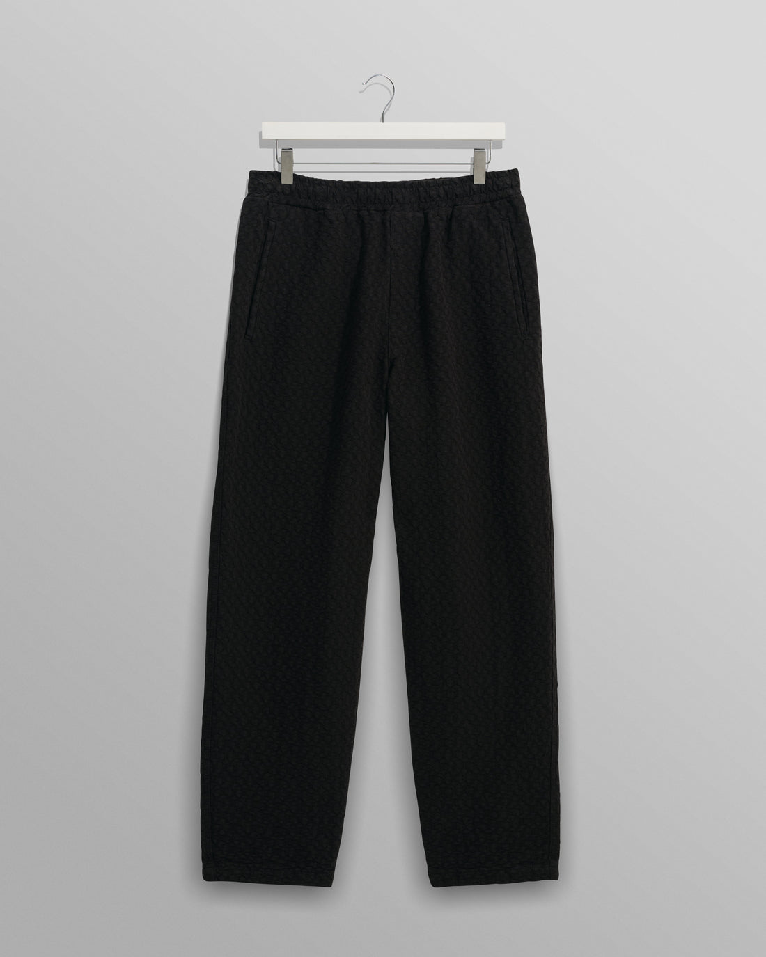 wax london men's Tyne - Black Floral Diamond Cotton Trousers
