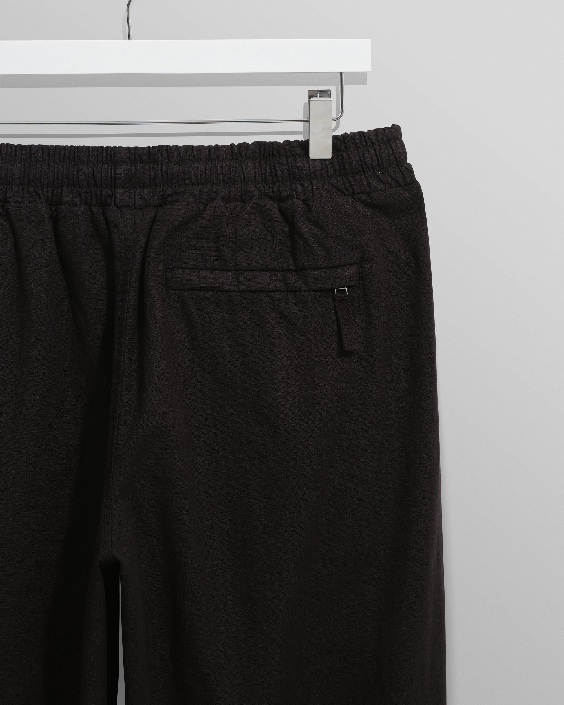 wax london men's Tyne - Black Linen Ripstop Trousers