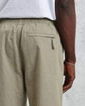 wax london men's Tyne - Light Khaki Linen Ripstop Trousers