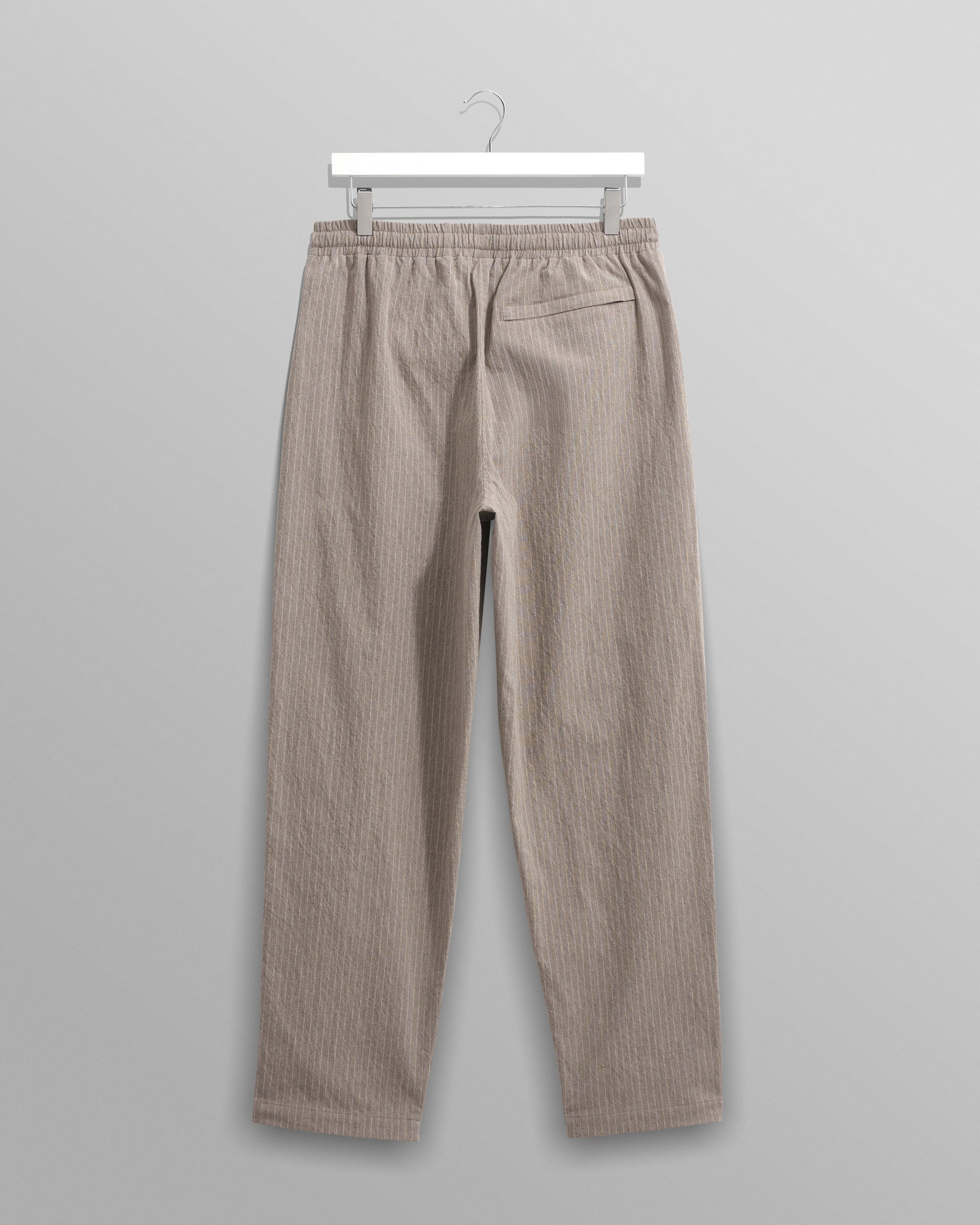 wax london men's Tyne - Natural Chalk Stripe Trousers