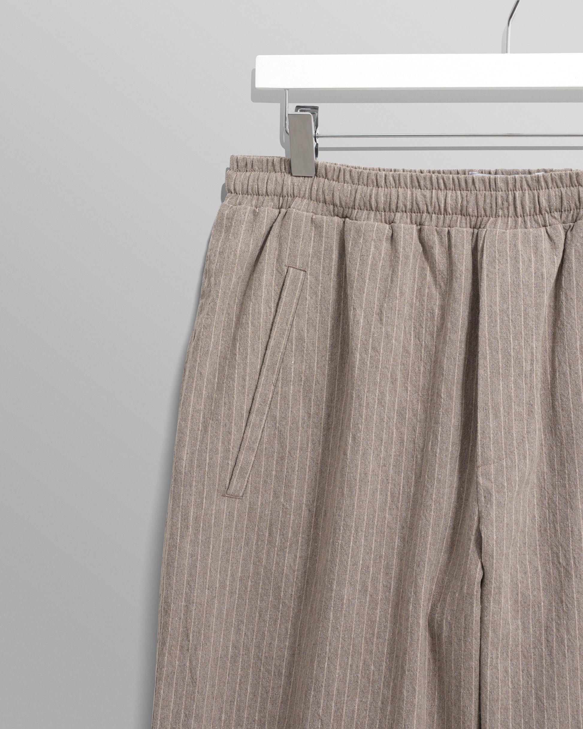 wax london men's Tyne - Natural Chalk Stripe Trousers