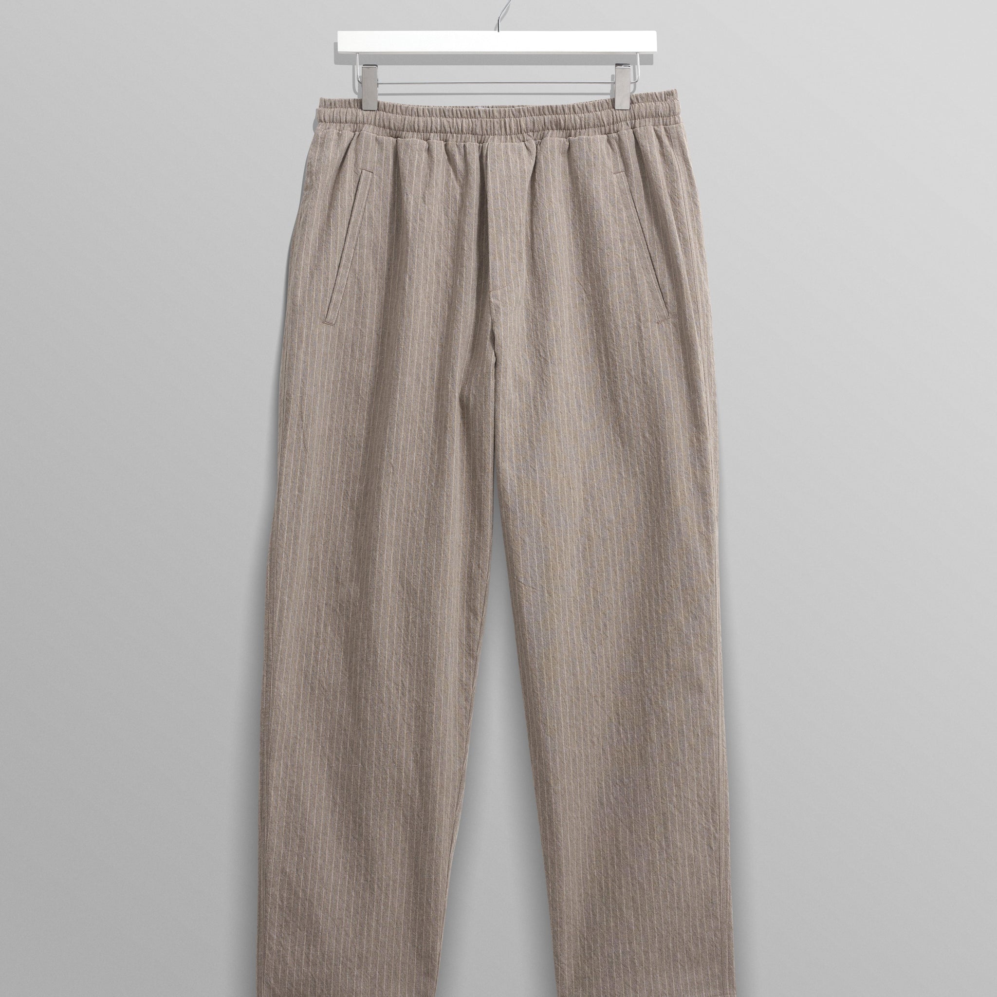 wax london men's Tyne - Natural Chalk Stripe Trousers