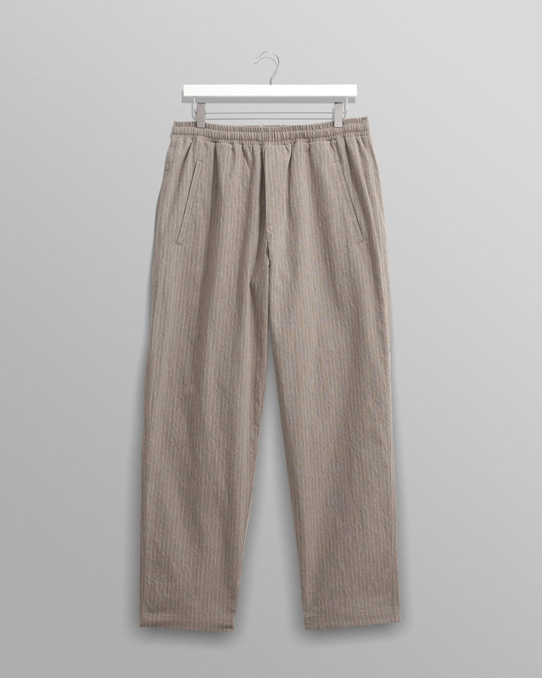 wax london men's Tyne - Natural Chalk Stripe Trousers