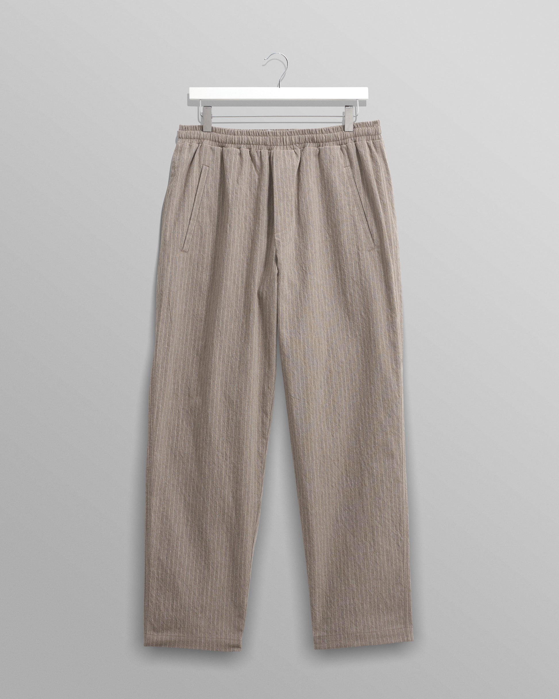 wax london men's Tyne - Natural Chalk Stripe Trousers