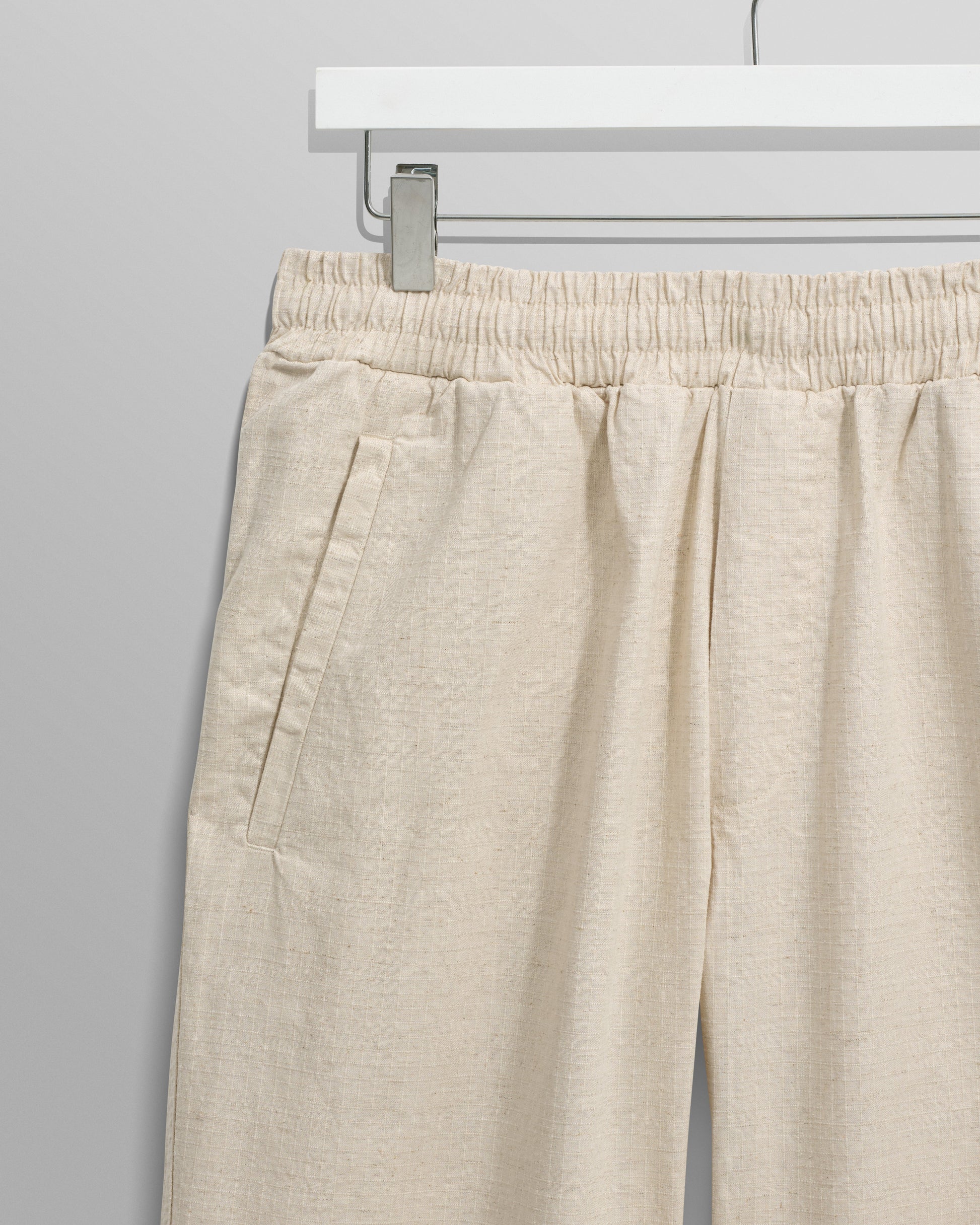 wax london men's Tyne - Natural Linen Ripstop Trousers