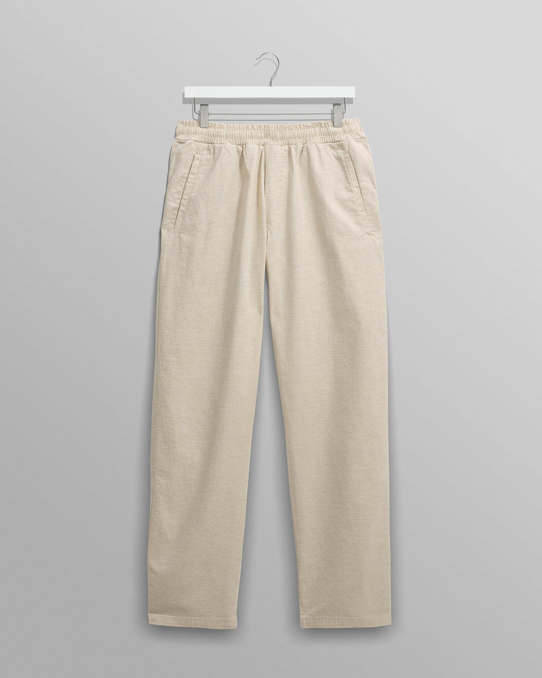 wax london men's Tyne - Natural Linen Ripstop Trousers