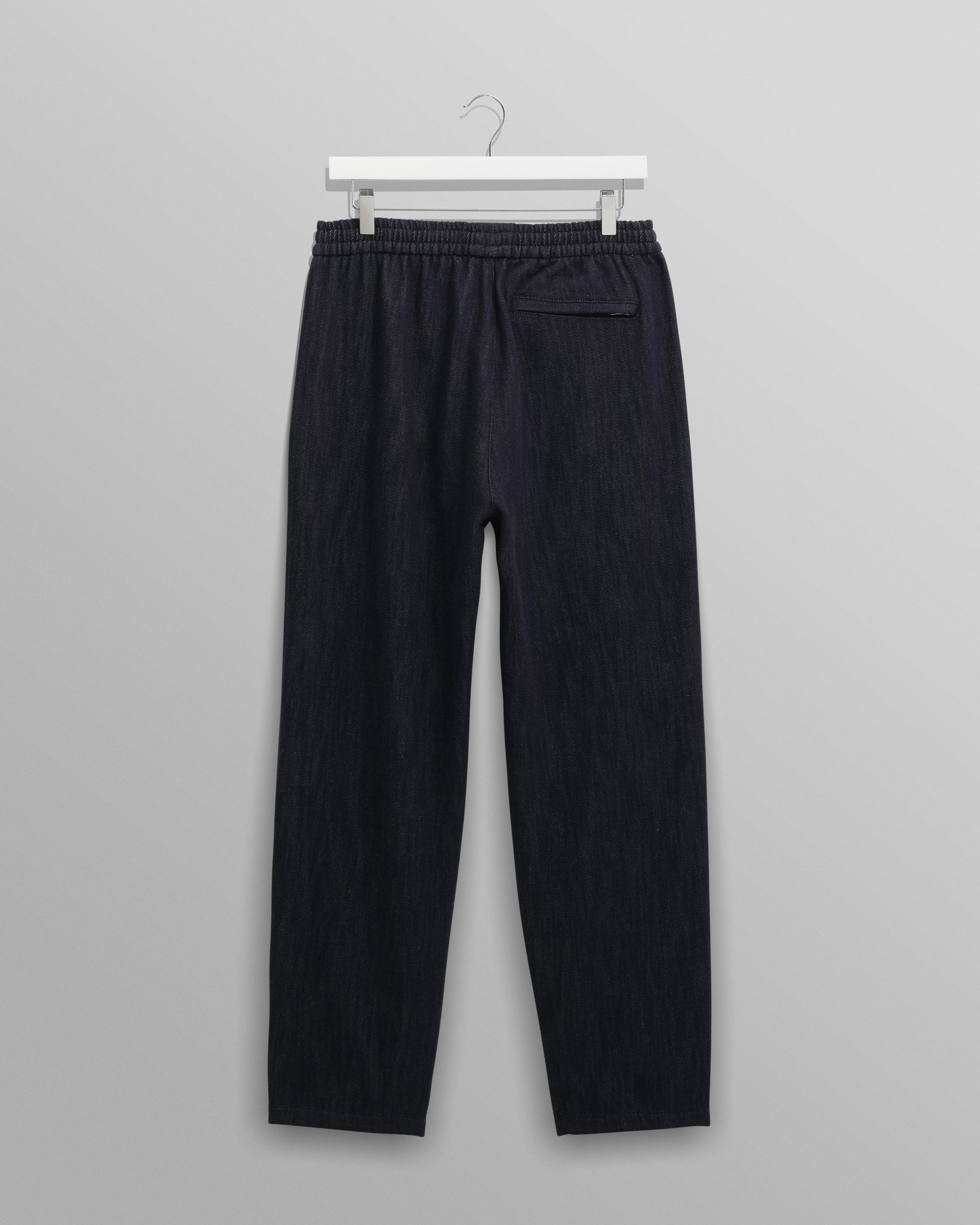 wax london men's Tyne - Navy Wool Blend Trousers