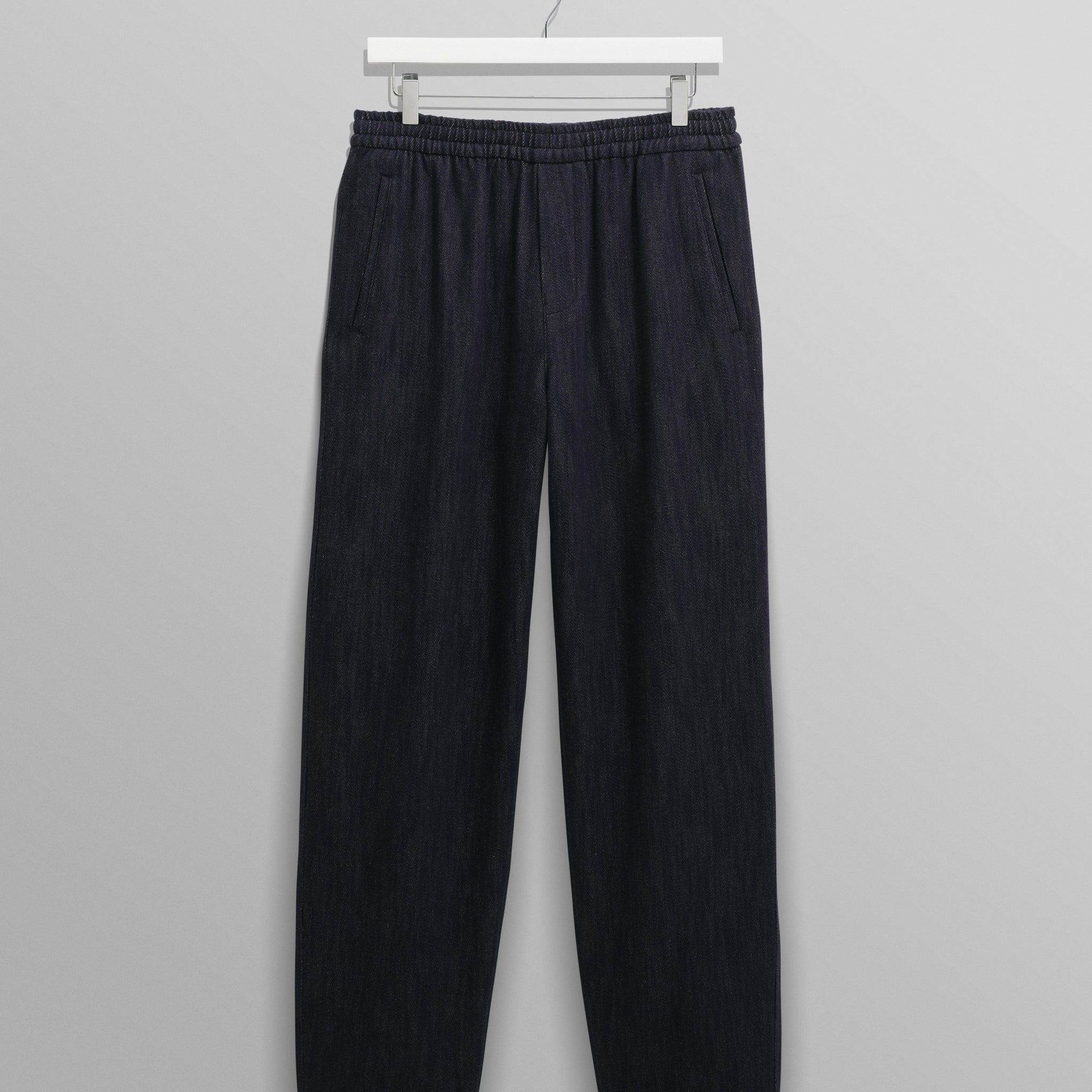 wax london men's Tyne - Navy Wool Blend Trousers