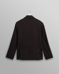 wax london men's Vigo - Dark Brown Double Breasted Wool Pinstripe Blazer