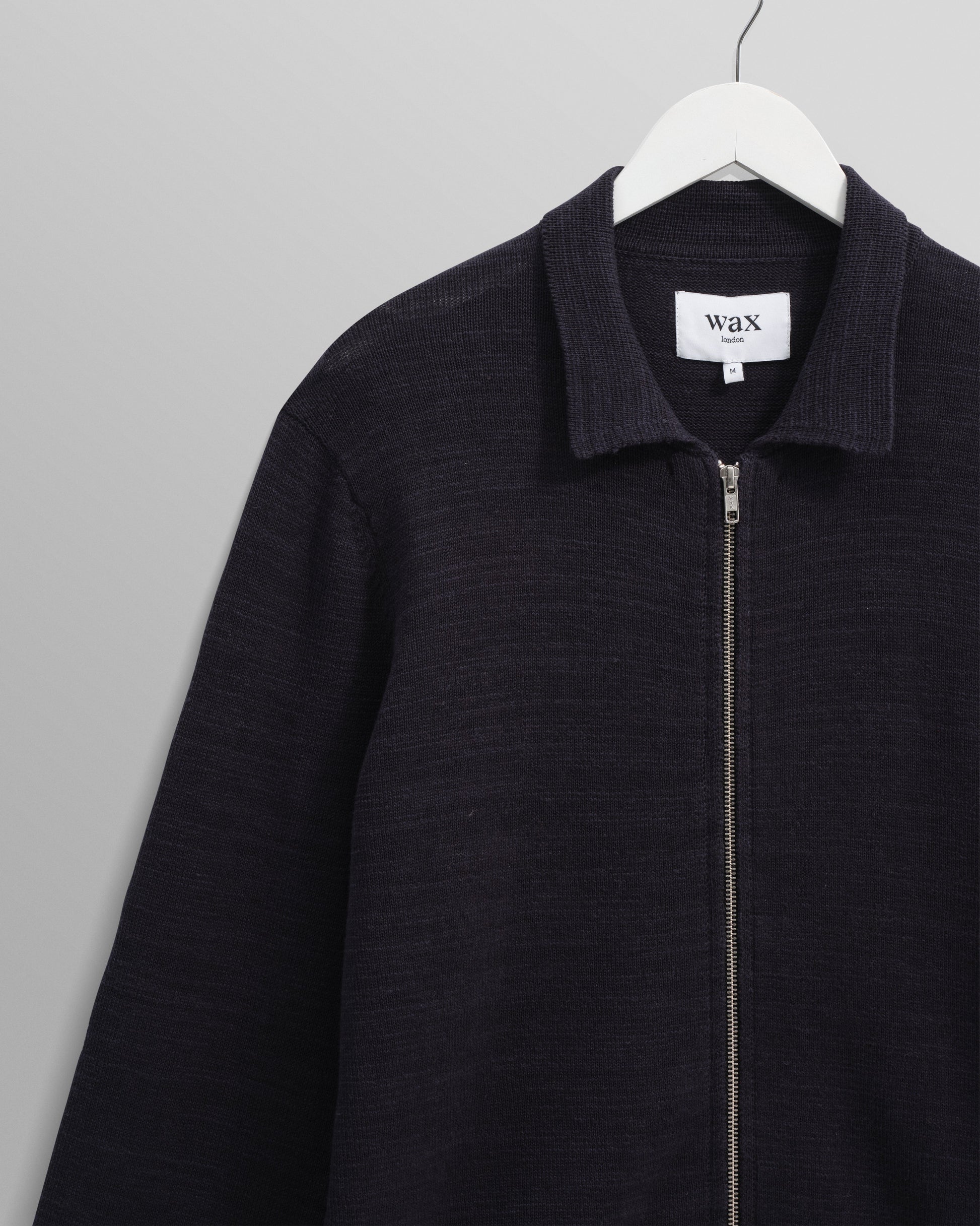 wax london men's Wayfarer - Navy Slub Cotton And Linen Cardigan