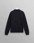 wax london men's Wayfarer - Navy Slub Cotton And Linen Cardigan