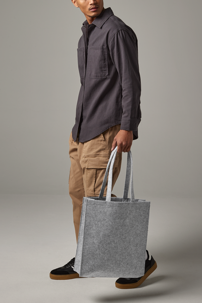 BagBase Felt Tote Bag | 15 Litre Capacity | Charcoal or Grey | One Size