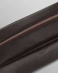 wax london men's Wells - Dark Brown Grain Leather Washbag