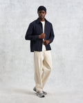 wax london men's Whiting - Black And Blue Frome Overshirt