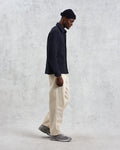 wax london men's Whiting - Black And Blue Frome Overshirt