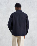wax london men's Whiting - Black And Blue Frome Overshirt