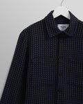 wax london men's Whiting - Black And Blue Frome Overshirt