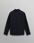 wax london men's Whiting - Black And Blue Frome Overshirt