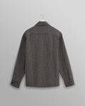 wax london men's Whiting - Black And Ecru Frome Overshirt